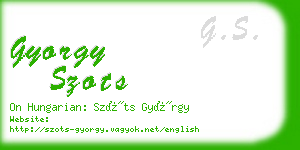 gyorgy szots business card
